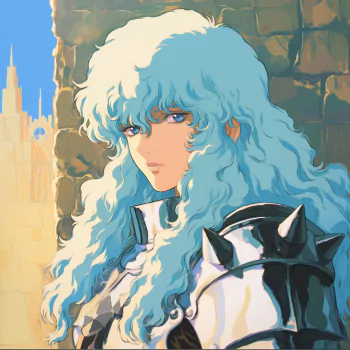 Anime-style profile photo featuring Griffith from Berserk, showcasing dramatic design elements characteristic of the series.