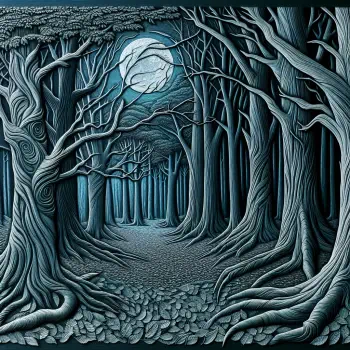 spooky forest forest moonlight dark trees path PFP