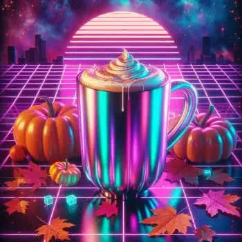 pumpkin spice latte neon Autumn coffee pumpkin PFP