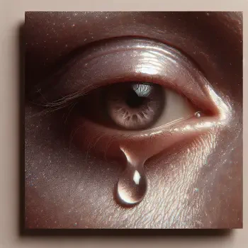 An expressive close-up of an eye with a single tear falling, capturing a poignant moment. Used as a forum avatar, it conveys deep emotion and sensitivity.