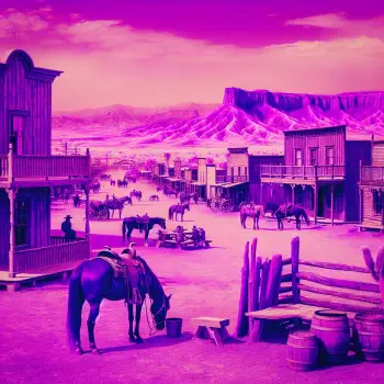 wild west horse desert saloon purple tint PFP