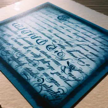 A decorative letter with intricate calligraphy in blue tones, used as a forum avatar or profile picture, showcasing elegant text against a textured background.