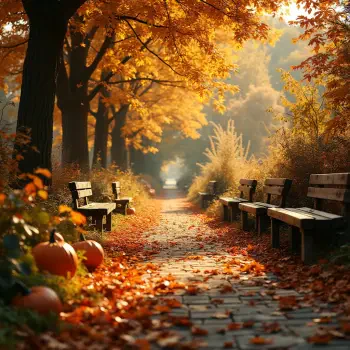 fall Autumn path tree pumpkin PFP