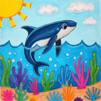 A vibrant cartoon whale swims among colorful coral and sea plants, with a bright sun and fluffy clouds above, serving as a lively forum avatar.
