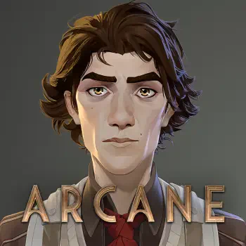 A stylized avatar of Viktor from the TV show Arcane, featuring his distinct features and the show's logo at the bottom.