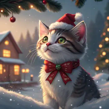 christmas cat cat Christmas winter snow PFP