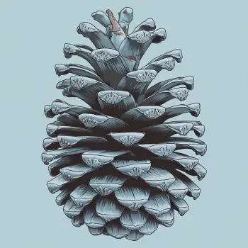 A detailed illustration of a pine cone against a light blue background, designed as a forum avatar or profile picture.