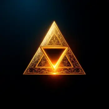 A glowing golden Triforce symbol with intricate patterns, set against a dark background, designed as a forum avatar or profile picture.