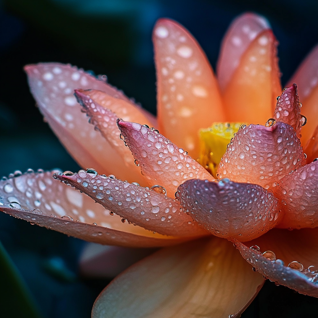 A close-up of a water lily with soft pink petals adorned with droplets, capturing the beauty of nature. This image serves as a vibrant forum avatar.