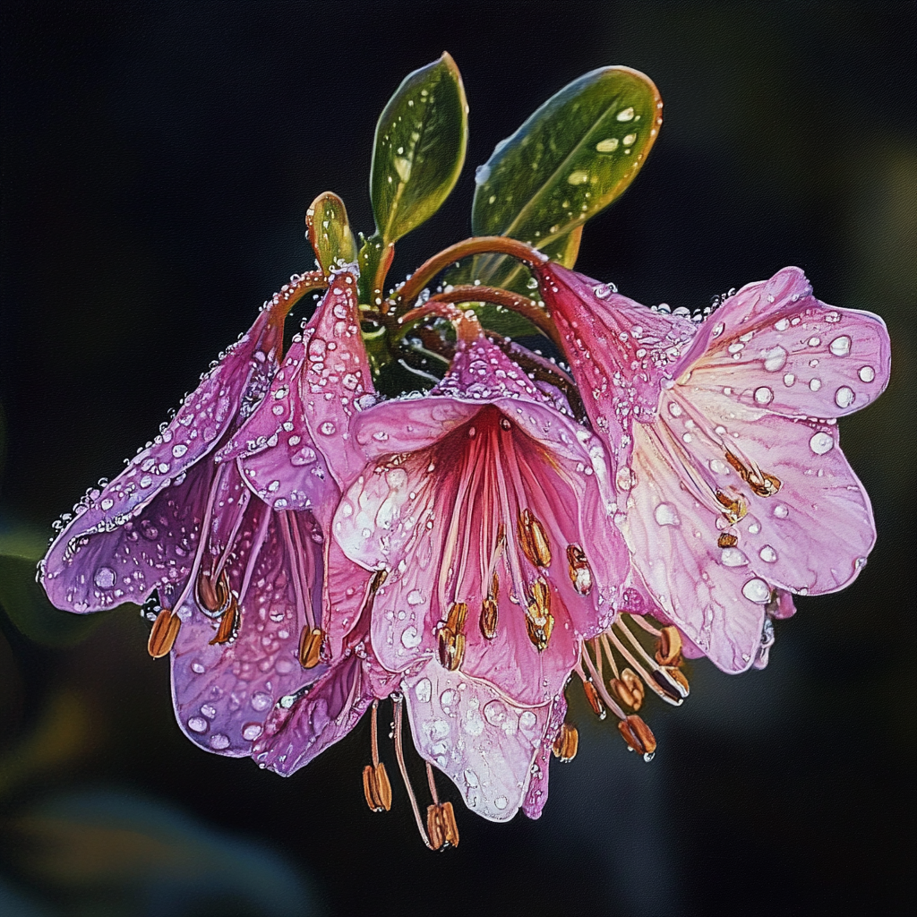 A close-up of pink flowers adorned with water droplets, set against a soft background, makes for a vibrant and refreshing forum avatar.