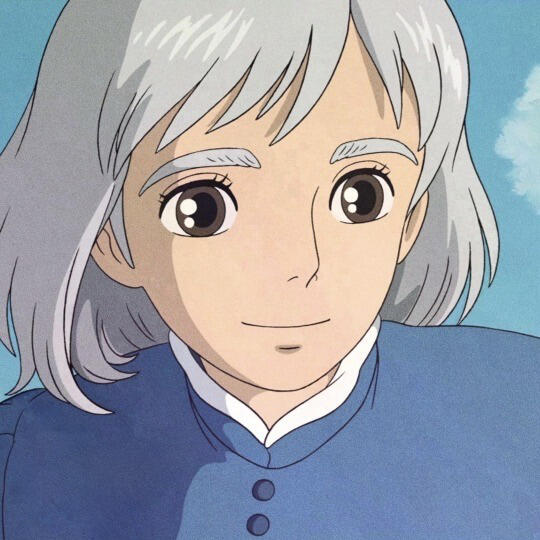 Anime-inspired profile picture featuring a character from Studio Ghibli's *Howl's Moving Castle*, showcasing a young person with soft features and flowing white hair against a blue sky.