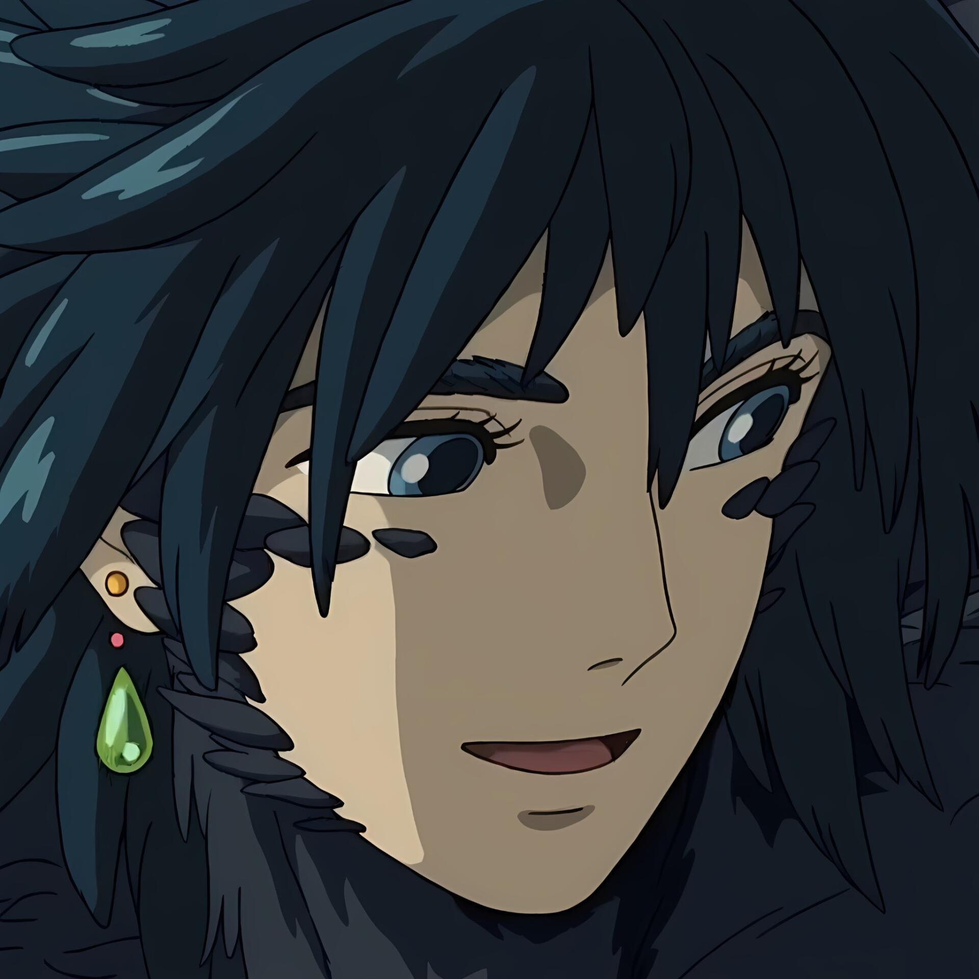Anime-inspired profile photo featuring a character from Studio Ghibli's *Howl's Moving Castle*, showcasing intricate facial details and distinctive earrings.