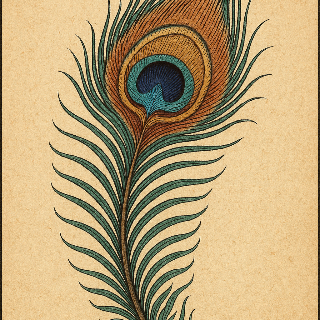 A detailed illustration of a peacock feather with vibrant colors on a textured beige background, used as a forum avatar.