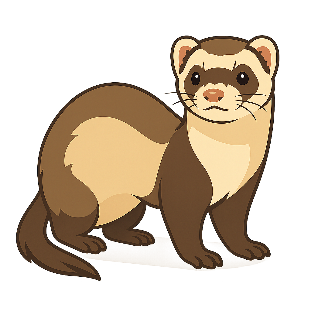 Illustration of a brown and cream ferret used as a forum avatar/profile photo.