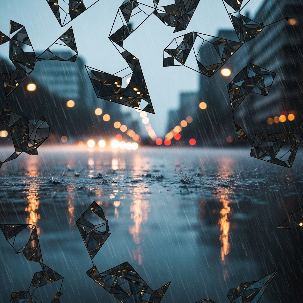 Forum avatar featuring an abstract rainy city street scene with raindrops on a reflective surface and blurred lights in the background.
