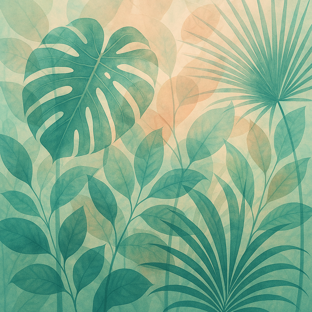 Forum avatar featuring an artistic arrangement of tropical leaves in soft green and beige tones, creating a calm, nature-inspired profile photo.