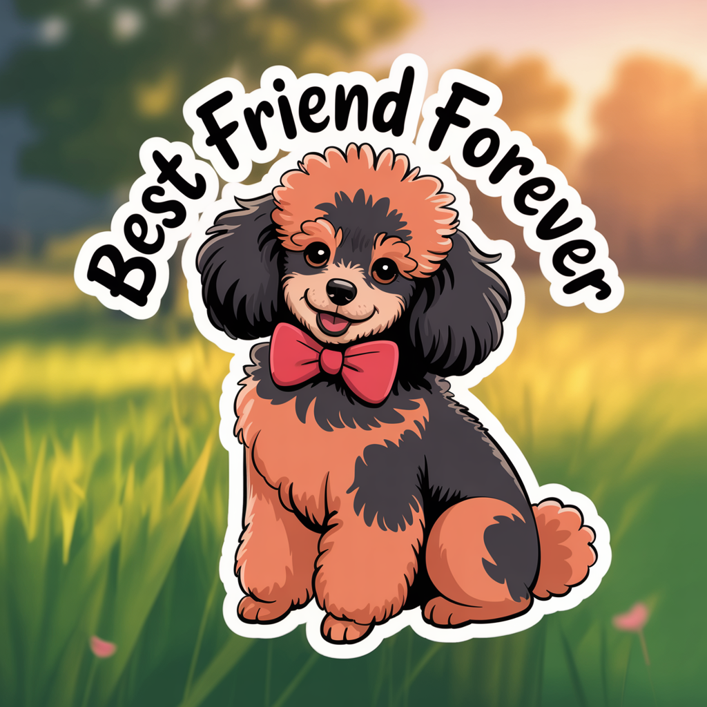 Cartoon poodle wearing a red bow tie with the text Best Friend Forever, used as a forum avatar/profile photo.