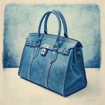 A stylish blue handbag with detailed stitching and a clasp, designed as a forum avatar, showcasing a chic and modern aesthetic.