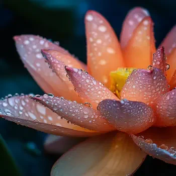 A close-up of a water lily with soft pink petals adorned with droplets, capturing the beauty of nature. This image serves as a vibrant forum avatar.