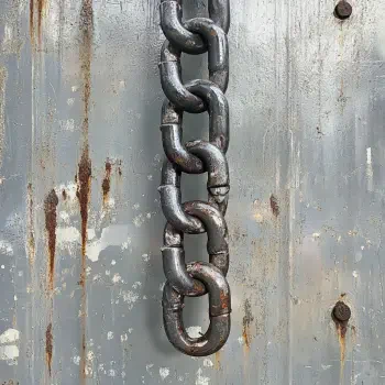 A close-up of a heavy metal chain hanging against a weathered gray background, suitable for use as a forum avatar or profile photo.