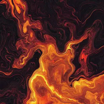 An abstract image showcasing vibrant lava-like swirls in shades of orange and black, designed as a forum avatar or profile photo.