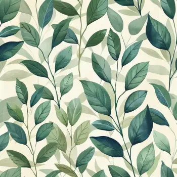 A pastel pattern featuring various green leaves, creating a soothing and natural vibe, suitable as a forum avatar or profile photo.