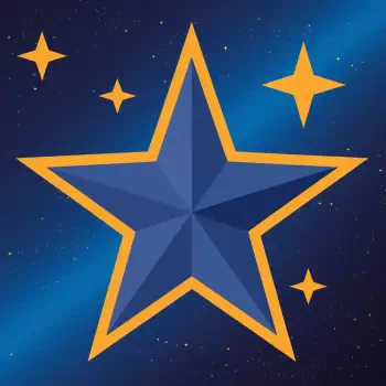 A vibrant blue star with golden edges, surrounded by smaller stars, serves as a forum avatar or profile photo, set against a cosmic background.
