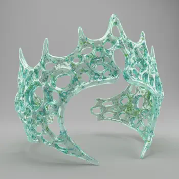 A unique, translucent crown with intricate cutouts and a modern design, serving as a distinctive forum avatar or profile photo.