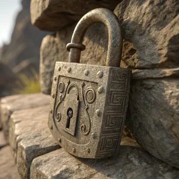 A detailed, antique lock resting on stone, featuring intricate designs. This image is used as a forum avatar/profile photo, symbolizing security and mystery.