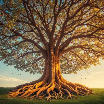 A vibrant depiction of Yggdrasil, the mythical tree, with sprawling roots and lush foliage, serving as an engaging avatar for forums or profile photos.