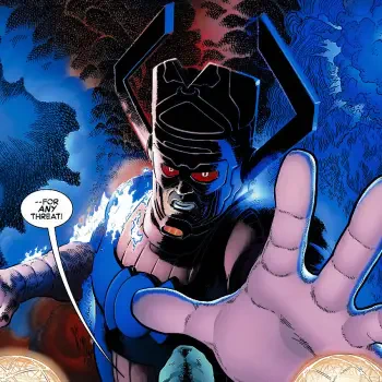 Forum avatar featuring Marvel Comics' Galactus with an outstretched hand and glowing eyes against a cosmic background.