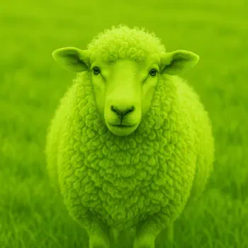 A green-tinted image of a sheep used as a forum avatar or profile photo.