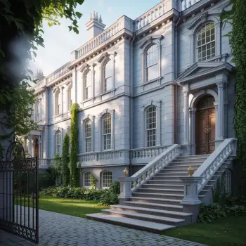 Elegant colonial architecture with grand stairway entrance, tall windows, and ornate details, featured as a forum avatar/profile photo.