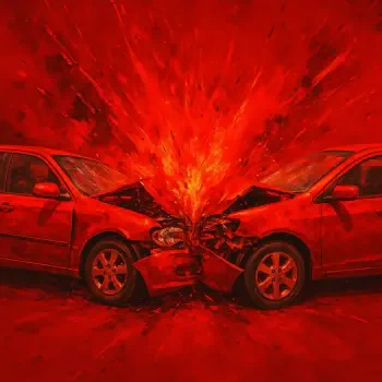 Forum avatar showing a dramatic collision between two red cars with an intense explosion of flames and debris at the impact point.
