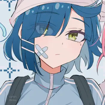 Anime-style forum avatar of Ryou Yamada from Bocchi the Rock! with blue hair, a bandage on the cheek, and a neutral expression.