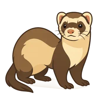 Illustration of a brown and cream ferret used as a forum avatar/profile photo.