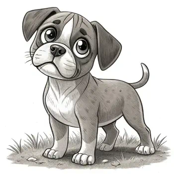 Cartoon-style boxer dog with large eyes and a curious expression, standing on grass, used as a forum avatar/profile photo.