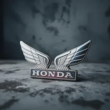 Metallic Honda winged emblem photographed as a forum avatar/profile photo on a textured gray background.