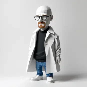 Breaking Bad–style forum avatar: stylized bald chemist in a white lab coat, glasses and red goatee.