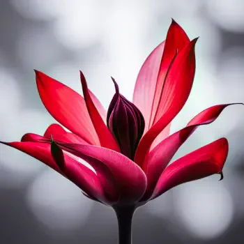 Close-up red flower with layered petals used as a forum avatar/pfp, set against a soft bokeh background.