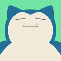 Forum avatar/pfp: Snorlax from Pokémon Friends, minimalist close-up profile photo with a sleepy grin on a teal background.