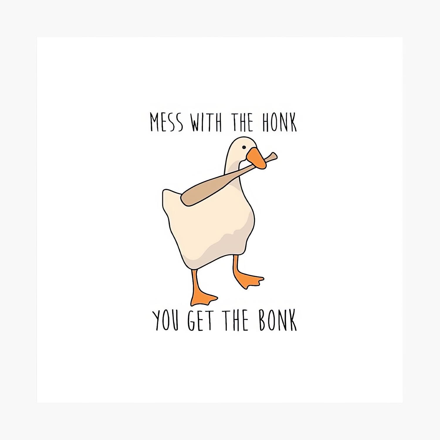 Mess With the Honk — You Get the Bonk (Bonk Duck Meme PFP), image size:1500x1500