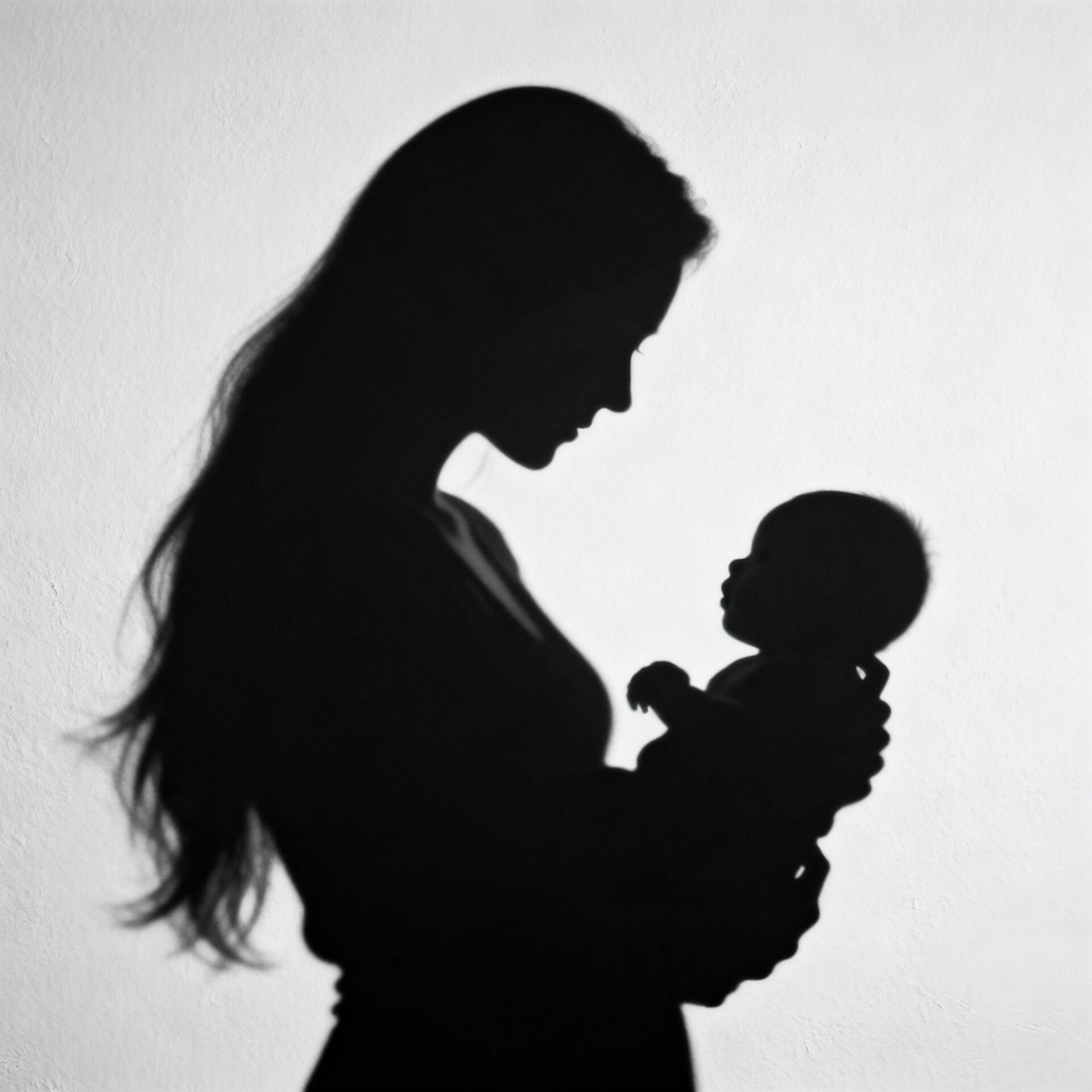 Silhouette forum avatar of a mother cradling her baby, shown as a profile photo.