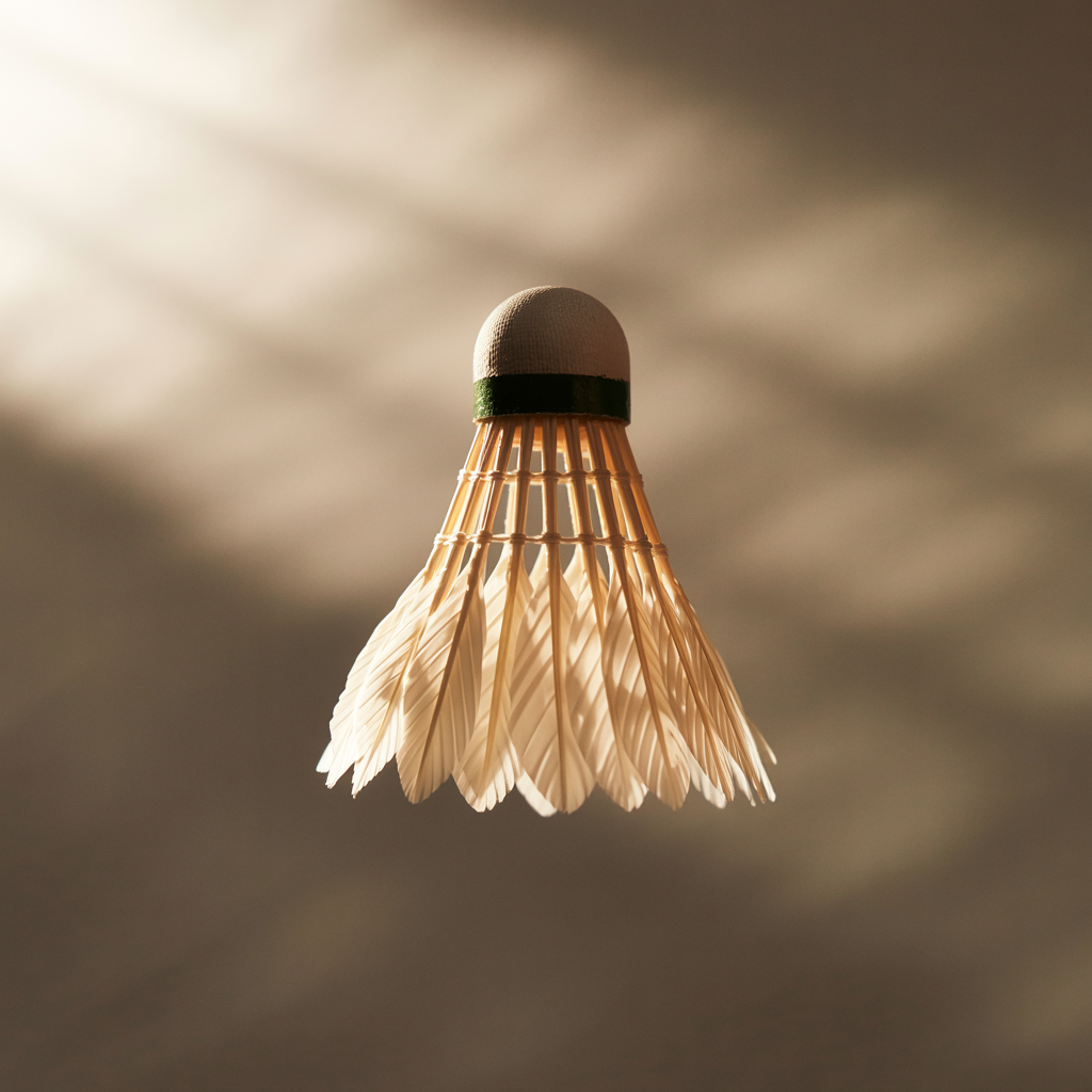 Feathered badminton shuttlecock suspended against a soft, blurred background — presented as a forum avatar/pfp/profile photo.