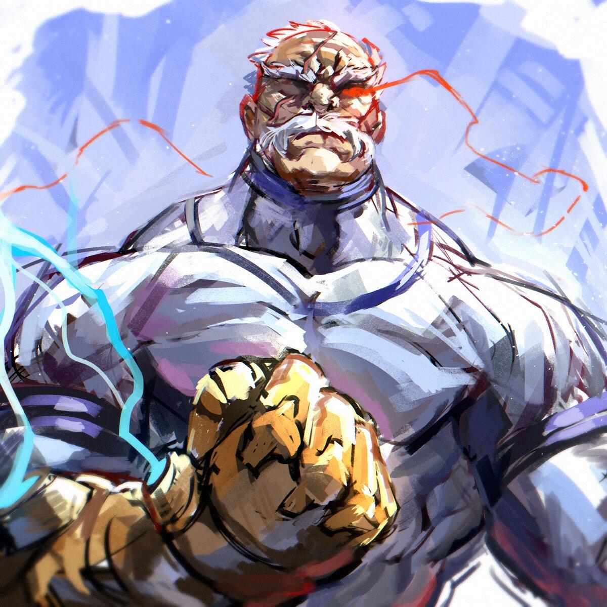 Comic-style forum avatar/pfp of Conquest (Invincible): hulking armored villain with clenched golden gauntlet, crackling lightning and a menacing scowl.