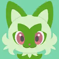 Pokémon Friends avatar: mint and forest‑green stylized Pokémon face with large pink eyes and fluffy cheeks, shown as a round forum profile picture.