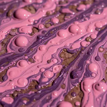 Close-up of glossy pink and purple swirled mud with round droplets — abstract texture used as a forum avatar (pfp/profile photo).