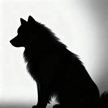 Black silhouette of a fluffy Samoyed in profile used as a forum avatar/pfp against a soft light background.