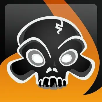 Stylized black skull with glowing eyes on an orange-and-black background, Xbox video game motif used as a forum avatar/pfp.