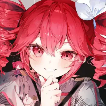 Forum avatar: Kasane Teto (UTAU), red-haired anime girl with twintail curls, bright eyes and a mischievous smile in a close-up portrait.